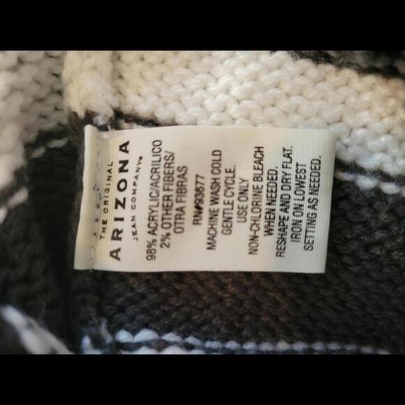 Arizona Jean Co. small grey & white stripe short sleeve sweater Y2K - Picture 4 of 4